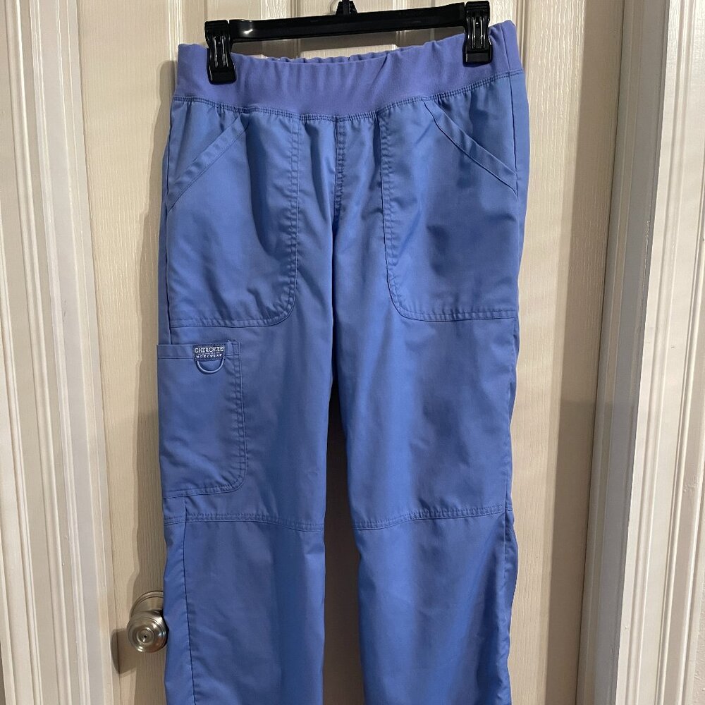 Cherokee Scrub Pants Ceil Blue Women's Small Petite